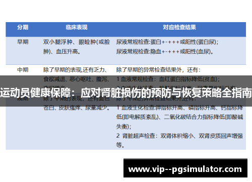 运动员健康保障：应对肾脏损伤的预防与恢复策略全指南